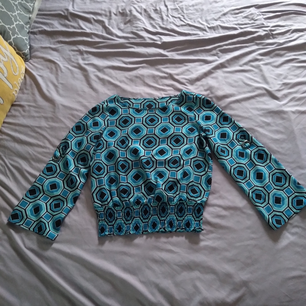 Michael kors geometric blouse 3/4 convertible